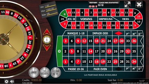 french roulette table