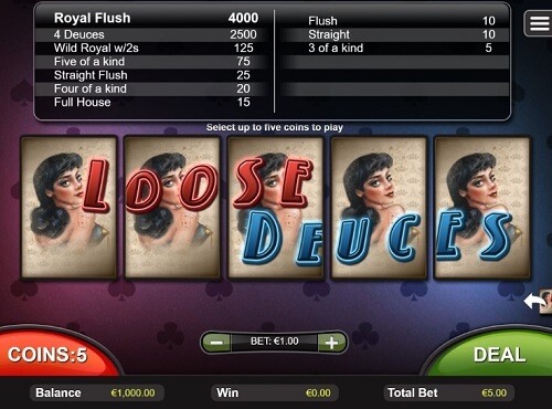 Loose Deuces Video poker