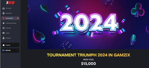tournament triumph from 1red casino