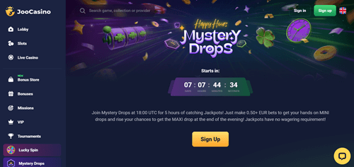 joo casino happy hours mystery drops